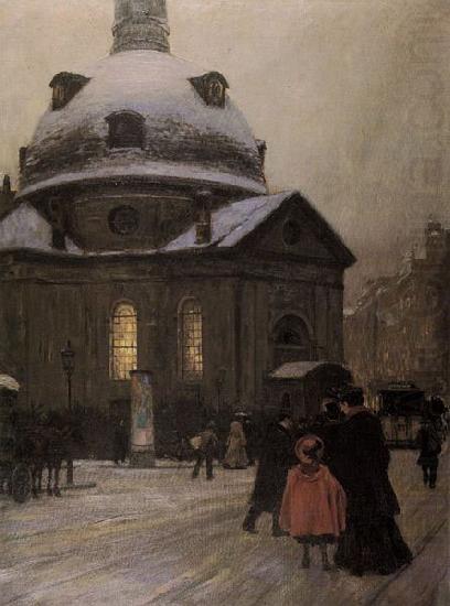 Franz Skarbina Bohmische Kirche am Heiligen Abend china oil painting image